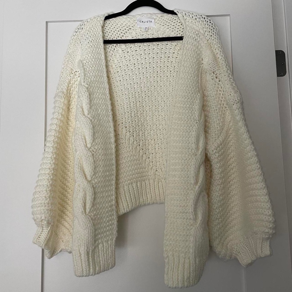 Calista cream colored oversized knit cardigan sweater